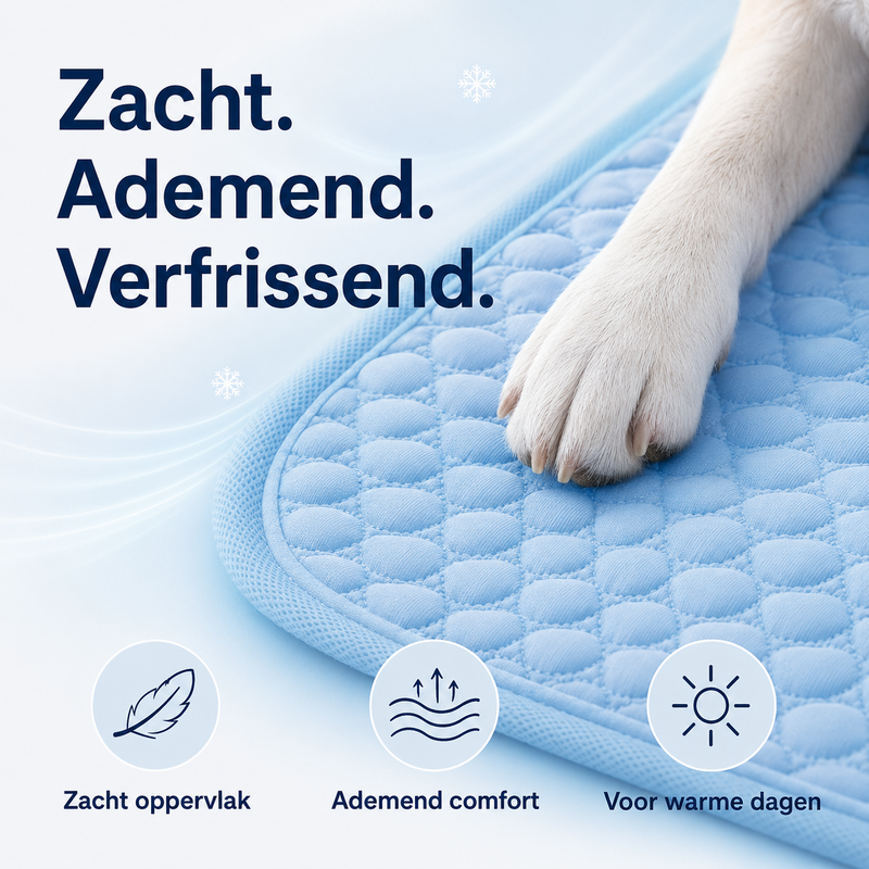Zacht ademend en verfrissend oppervlak van de Slaapco CoolPet mat