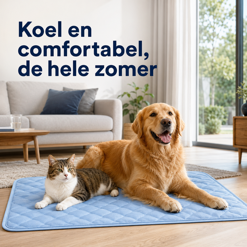 Slaapco CoolPet verkoelende mat met hond en kat